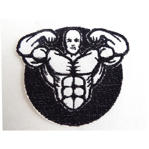 Generic Muscle Man Strongman Embroidered Iron On Patch