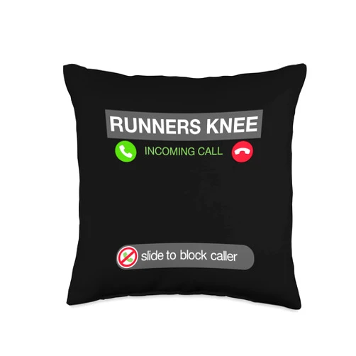 Runners Code Funny Running Injury Knee Calling Runners Throw Pillow, 16x16, Multicolor