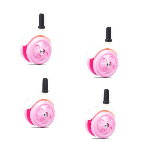 WYI Baby Walker Replacement Wheels, Set of 4, Baby Walker Accessories, Plastic Wheels Casters, Universal Wheels (Pink)