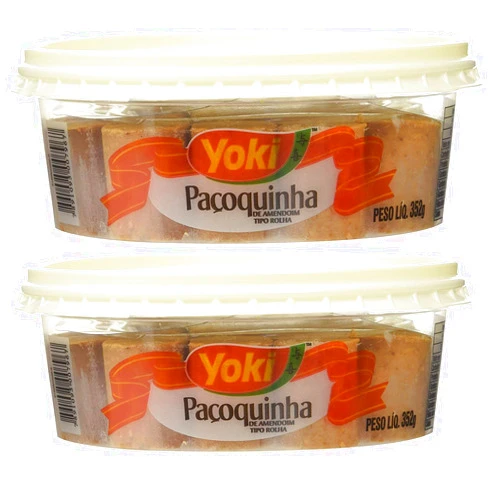 Yoki Pacoquinha de Amendoim Rolha 352 gr. / Ground Peanut Candy Roll - 16 Rolls. Gluten Free 2 Pack