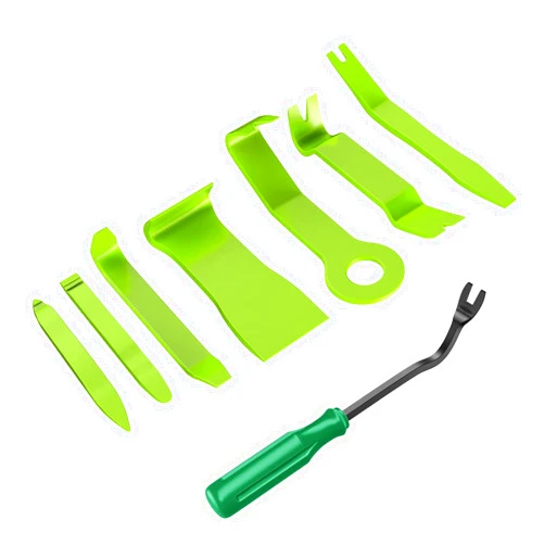 GOOACC 8PCS Auto Trim Removal Tool Kit No-Scratch Removal Tool Kit for Car Audio Dash Panel Window Molding Fastener Remover Tool Kit-Green