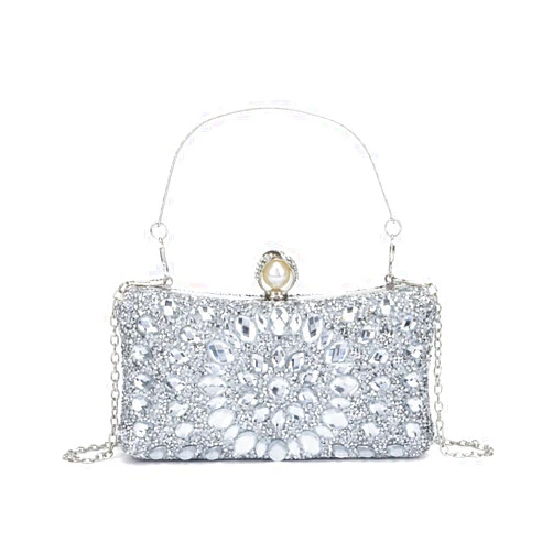 Lanpet Women Clutches Multicolor Crystal Rhinestone Evening Handbag Chain Strap Shoulder Bag