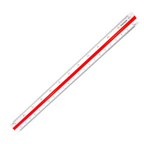 Graphoplex Kutch ME.370B White Triangular Reduction Scale Ruler 30cm
