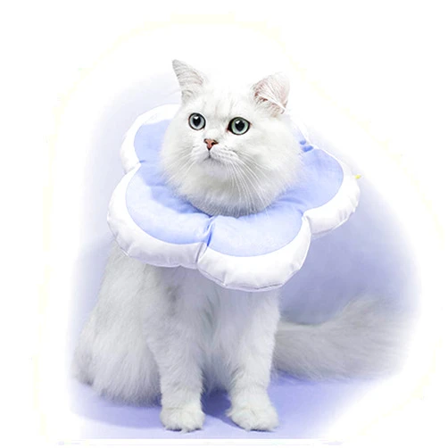 Aomomy Flower Waterproof Elizabeth Circle Adjustable Soft Pet E-Collar Neck Collar Circle for Cat Small Dog(Small)