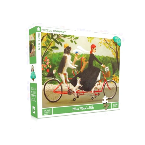 New York Puzzle Company - Janet Hill Miss Moon's Bike - 1000 Piece Jigsaw Puzzle for Family Game Nights by Janet Hill