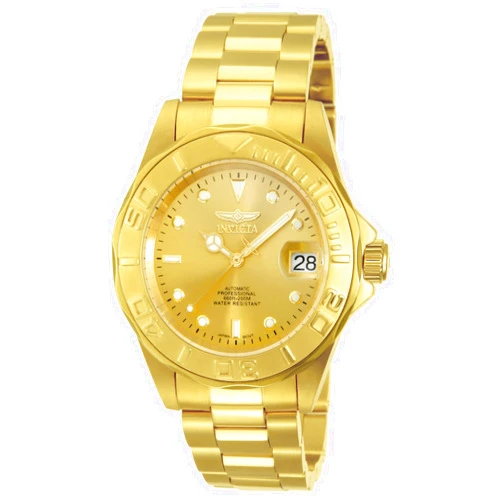 Invicta Men's 13929 Pro Diver Automatic Gold Dial 18k Gold Ion-Plated Stainless Steel Watch
