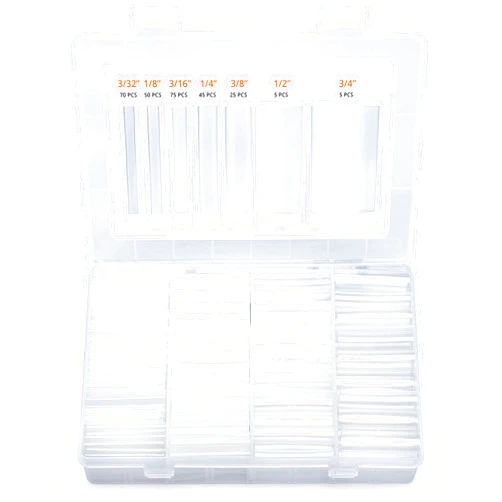 Wirefy Heat Shrink Tubing Kit - 3:1 Ratio Adhesive Lined, Marine Wire Shrink Wrap Tube - Waterproof Industrial, Automotive Tubes - Clear - 275 PCS | Shrink Tubing Clear and Clear Heat Shrink Tube