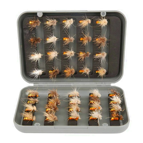 Alomejor 40PCS Fly Fishing Popper Flies,Fly Popper Lures Bass Panfish Sunfish Trout Salmon Poppers Flys Kit for Fly Fishing