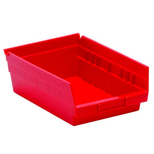 QUANTUM STORAGE SYSTEMS K-QSB107RD-8 8-Pack Plastic Shelf Bin Storage Containers, 11-5/8