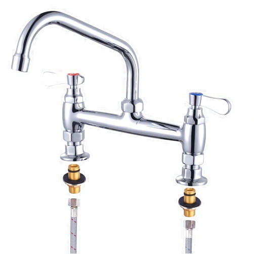 IVIGA Commercial Sink Faucet with 8” Swivel Spout & Supply Lines, 8