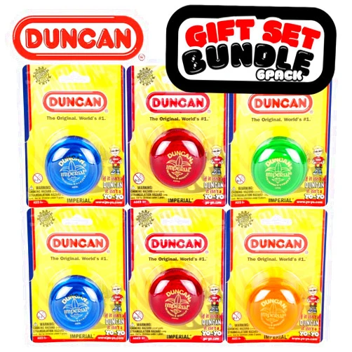 Duncan Toys Imperial Yo-Yo (6-pc), Beginner Yo-Yo with String, Steel Axle and Plastic Body, Assorted Colors