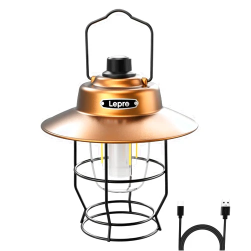 Lepro Vintage LED Camping Lantern Rechargeable, Power Bank, Christmas Decorations, Retro Style, Classic Railroad Lantern with Dimmable Control, Portable Hanging Tent Light for Camping, Power Outages