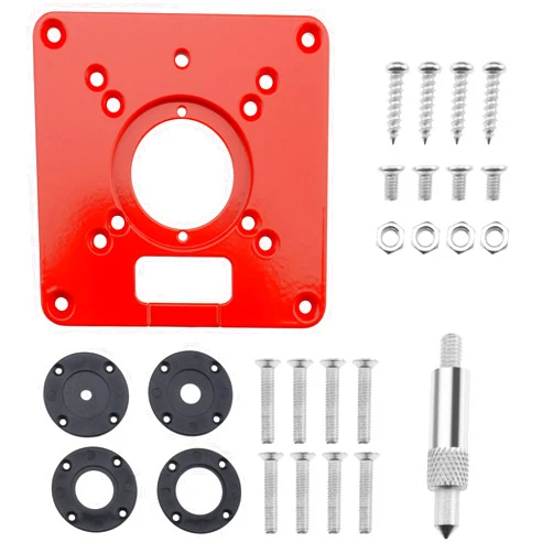 The Lord of the Tools Router Table Insert Plate Aluminum Alloy Compatible with Makita Routers Trimming Machine Flip Board Woodworking Engraving Machine Accessory 120x120x8mm