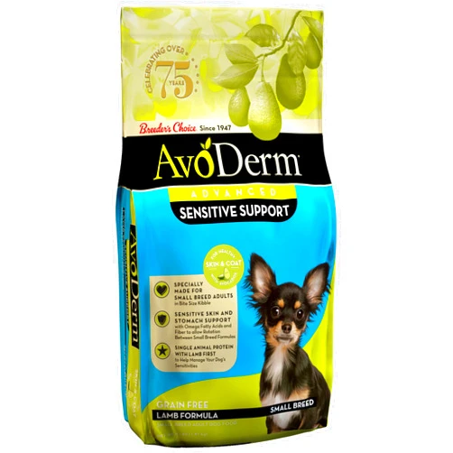 AvoDerm Advanced Sensitive Support Grain-Free for Small Breeds, Sensitivities Lamb Formula, 4lb