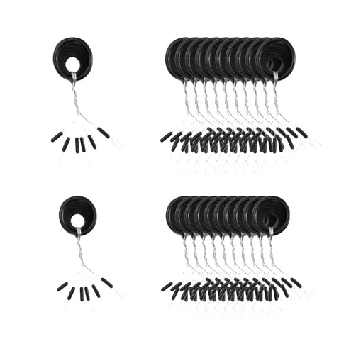 PATIKIL Fishing Rubber Bobber Beads Stoppers, 600 Pieces 6 in 1 Float Sinker Stop Column Shape XS Size for Fishing Line, Black