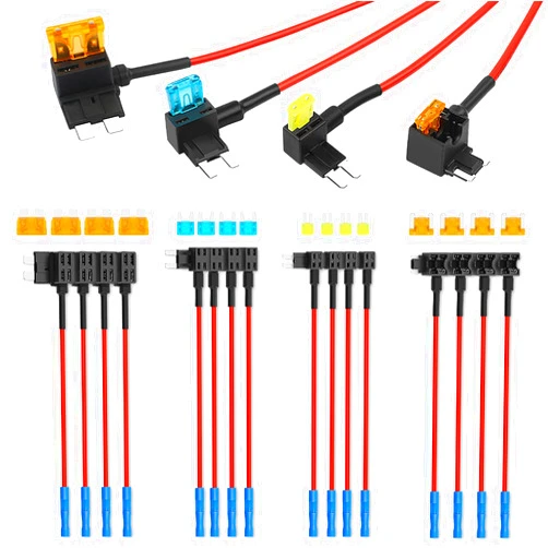 Cooclensportey 16 Pack 4 Types Fuse Tap, Upgraded 12V Car Add a Circuit Fuse Tap Kit - Standard Mini Micro2 and Low Profile Mini Fuse Taps, ATO ATC ATM APM Fuse Adapter Jumper for Cars Trucks Boats