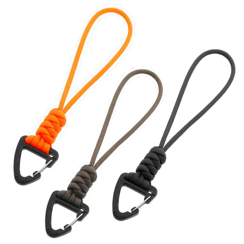 Thinp 3PCS Paracord Keychain Carabiner, Braided Lanyard Key Chain Men/Women Triangle Buckle Lock Clip Heavy Duty Hook for Car Keys Outdoor Survival Camping Hiking 3 Colors