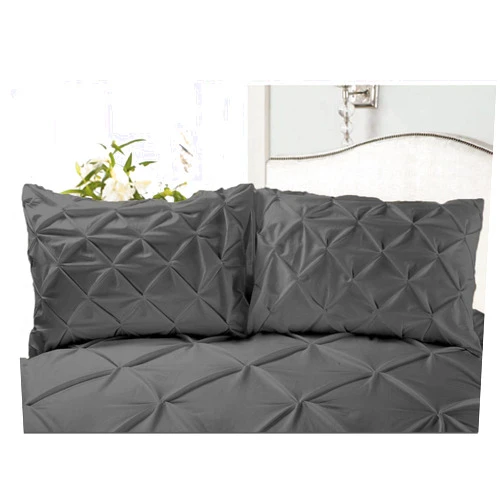 The OutNeT Standard Pillow Sham Set of 2 Pinch Dark Gray Pillow Shams Standard 20x26 Pillow Cover/Cases 600 TC 100% Egyptian Cotton Hotel Class Bedding Pinch Pleated Standard Size Decorative Pillow Shams Set