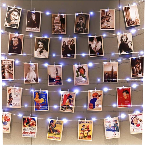 HXWEIYE 120LEDs White Photo Clips String Light, 40Ft Fairy Light with 52 Clear Clips & 12 Hooks on Wall, Timer & 8 Modes USB Powered Copper Wire String Light for hanging picture, Bedroom Wedding Party