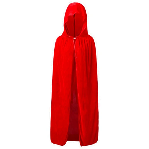 NOSELIN Men's Hooded Women's Capes Costumes Couples Halloween Jacket Cloak Long Casual Dress Pants for Slim Fit Red