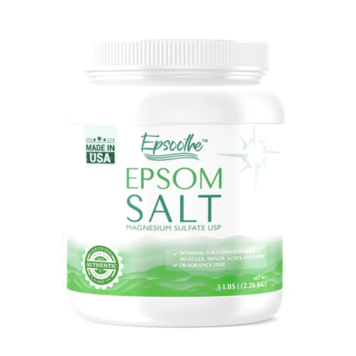 LA SALT CO Epsoothe 5 Lbs Jar Epsom Salt Bath & Foot Soak and Scrub | Pure & Natural Magnesium Sulfate USP | Soothes Muscles & Joints, Enhances Well-Being