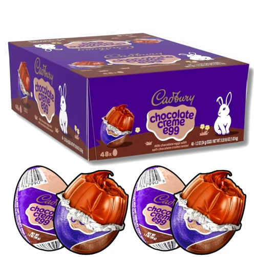 Taboom Cadbury Chocolate Creme Egg 1.2oz - (48 Count) Easter Eggs - Milk Chocolate EggWith Soft Chocolate Creme Center,