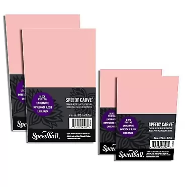 Speedball Speedy-Carve Carving Block Variety Pack, Includes 4-Pieces, 3x4 Inch (2), 4x6 Inch (2), for Block Printing and Relief Carving and Stamp Making
