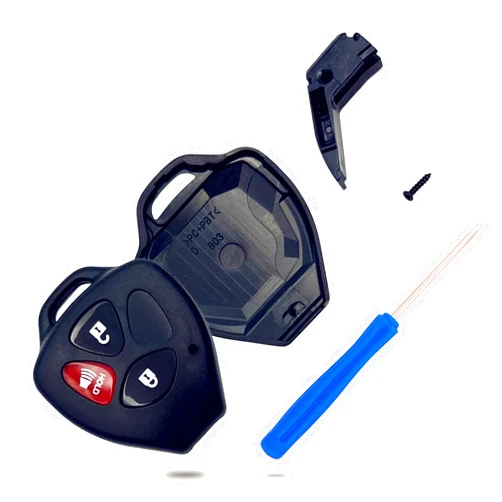 TALKMOON Cutting Not Required - Key Fob Case Replacement for 2006-2018 Toyota 4Runner Corolla Matrix RAV4 Venza Yaris Scion iQ tC xB Remote Control Car Key Fob Cover Shell (3 Button-Pack 1)