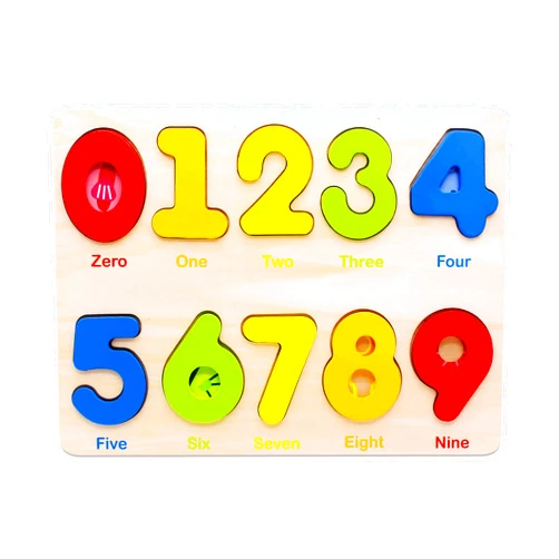Aile Wooden Preschool Learning Number Puzzles Toys for Kids Age 2-4， Educational Toys