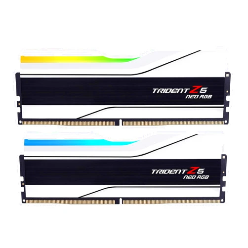 G.SKILL Trident Z5 Neo RGB Series (AMD Expo) DDR5 RAM 32GB (2x16GB) 6400MT/s CL32-39-39-102 1.40V Desktop Computer Memory UDIMM - Matte White (F5-6400J3239G16GX2-TZ5NRW)