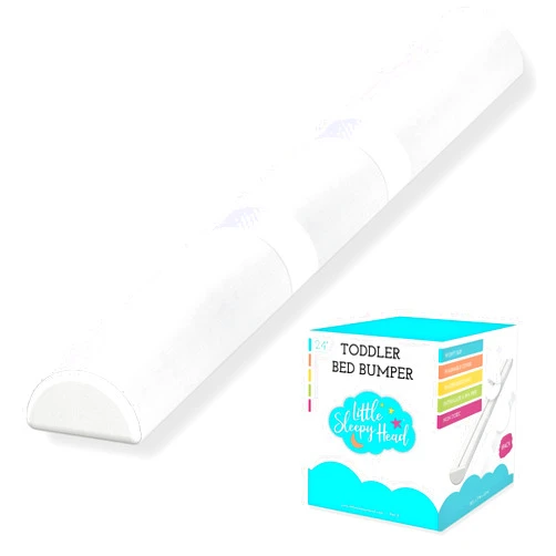 Little Sleepy Head Bed Bumper for Toddlers | Toddler Bed Rail | Baby Bed Rail with Soft Cover | Foam Safety Rail with Stay-Put Cover | Twin Bed Bumper for Toddlers for Home or RV (1-Pack)
