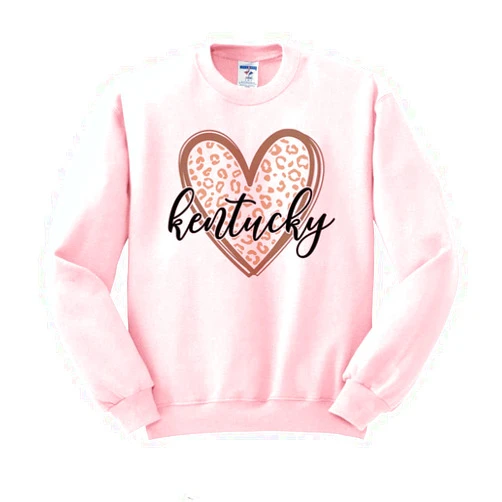 TeesAndTankYou Leopard Heart Kentucky Sweatshirt Unisex
