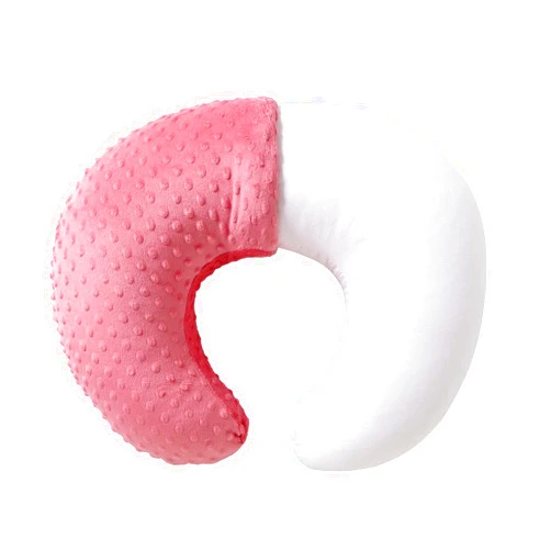 QUENESS Nursing Pillow and Positioner, Breastfeeding, Bottle Feeding, Baby Sitting Support with Removable Ultra Soft Cover, Tummy Time Support for Baby Boys and Girls (StrawberryRed)