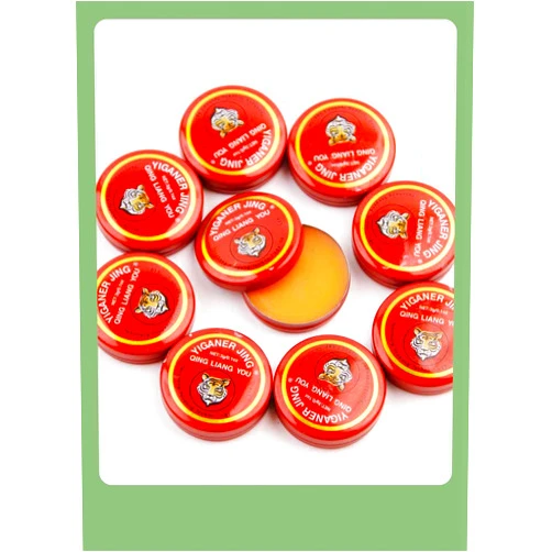 QINGFANGLI Tiger Head Menthol Balm Chinese Balm with The Effect of Relieving Headaches, Heatstroke, Motion Sickness, and Preventing Mosquito Bites.0.1oz 10 Pack/Box