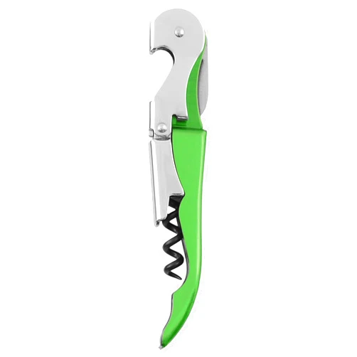 True TrueTap Lime Green Double Hinged Waiter’s Corkscrew, Stainless Steel Wine Key with Foil Cutter.