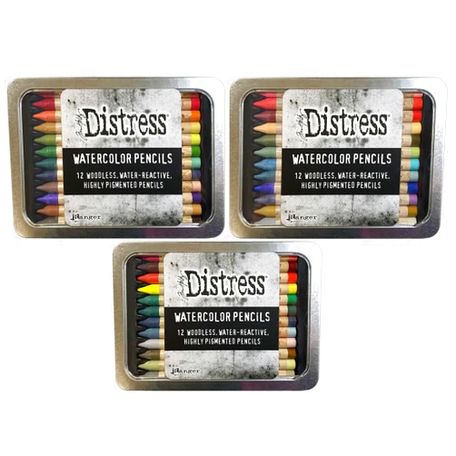 Grrl Friday Tim Holtz Watercolor Pencils - Set 4, 5, 6 Bundle with Extras