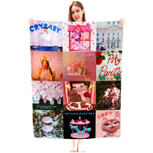 Generic Melanie Album Cover Blanket Throw Warm Lightweight Soft Air Conditioning Martinez Blanket Melanie Merch for Bedroom Sofa Living Room 50