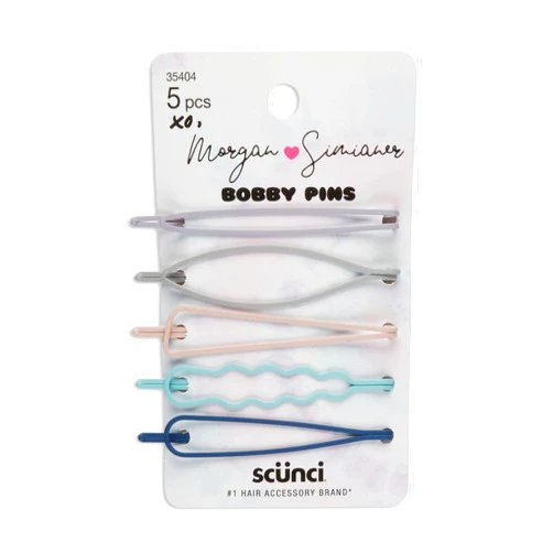 Scunci Scünci xo Morgan Simianer Hair Bobby Pins, Assorted Pastel, 5-Pieces