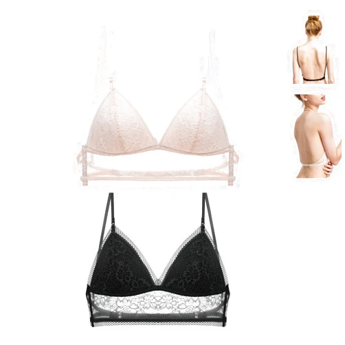 LELEBEAR Starry Bra - Low Back Wireless Lifting Lace Bra, Women's Low Back Bra for Backless Dress