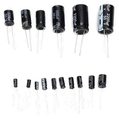 Walfront 150PCS Electrolytic Capacitor Assortment Kit for Electronic Applications 50V 1uF - 2200uF