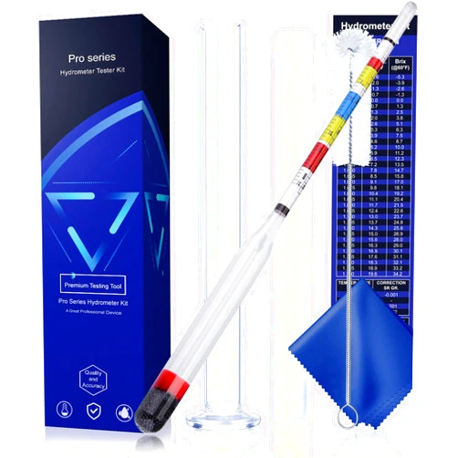 CIMALAB Hydrometer Test Kit, Triple Scale Alcohol Tester Hydrometer for Wine, Beer, Kombucha & Mead Making, Wine Making Kit, ABV Tester, Brix, Specific Gravity Hydrometer for Home Brewing Supplies
