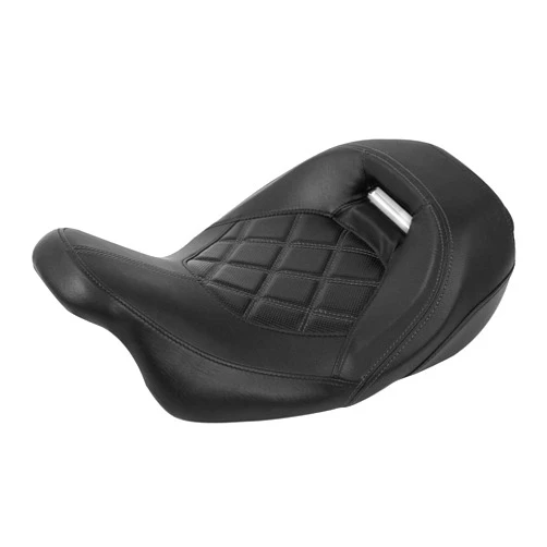 TCT-MOTORPARTS Low-Profile Driver Seat Front Solo Seat Fit For Harley Electra Street Road Glide CVO Road King 2009-2023 Black Stitching