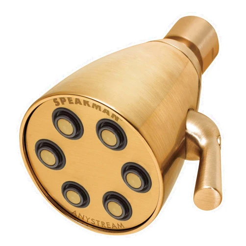 Speakman S-2252-BBZ Icon Anystream Multi-Function Adjustable Solid Brass Shower Head, 2.5 GPM, Brushed Bronze