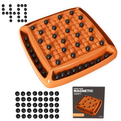 Hcusus Magnet Game, Magnetic Game Chess 40 Piceses, Family Games for Kids and Adults, Board Game for Kids 8-12 Family Games Night 2-4 Players, Gifts for Teens Kid (Brown)