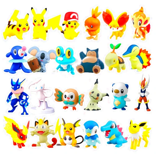 CHELSOND 30pcs Pokemon Mini Action Figures for Boys Girls, Pokemon Party Favor Kids Toys Cake Toppers Collection Playset, Ornaments Toys Supplies, Birthday Party Decorations
