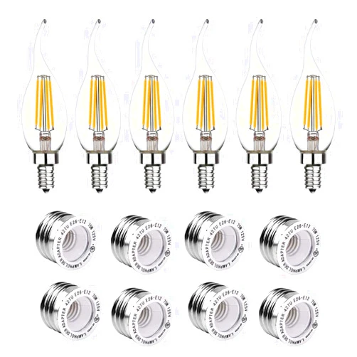 I-Socket 8pc LED E12 adapters and 6pc LED BA10 Bulbs Bundle