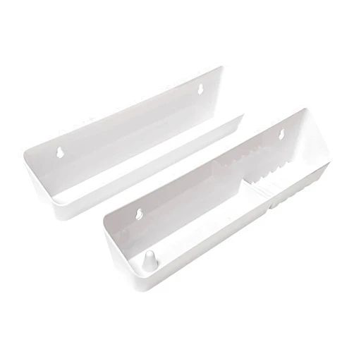 Aiwaiufu Kitchen Sink Front Trays Tip Out Tray Set 14 Inch Polymer Plastic White (2 Pack)