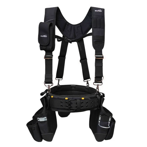 MELOTOUGH Tool Belt with Suspenders Tool Bag Supenders Framers Comb Apron Tool Belt Construction Tool Pouch Builder Heavy Duty Carpenter Suspension Rig for Electrician, Roofing,Contractor