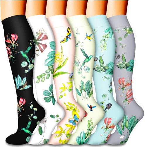 Bluemaple 6 Pack Copper Compression Socks for Women & Men - Best Support for Nurses, Recovery, Running, Athletic