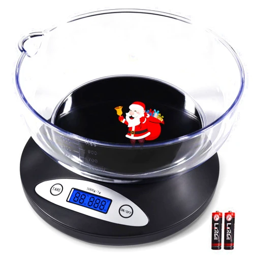 THINKSCALE Digital Kitchen Scale, Highly Accurate 5000g/11lb x 0.1oz, Food Scale for Cooking, Baking and Weight loss, Kitchen scale with bowl 2 Modes and Tare Features, Back-lit LCD Display